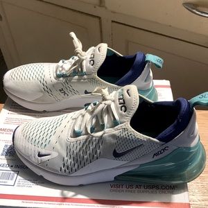 Nike Air max 270 white , grey , turquoise blue